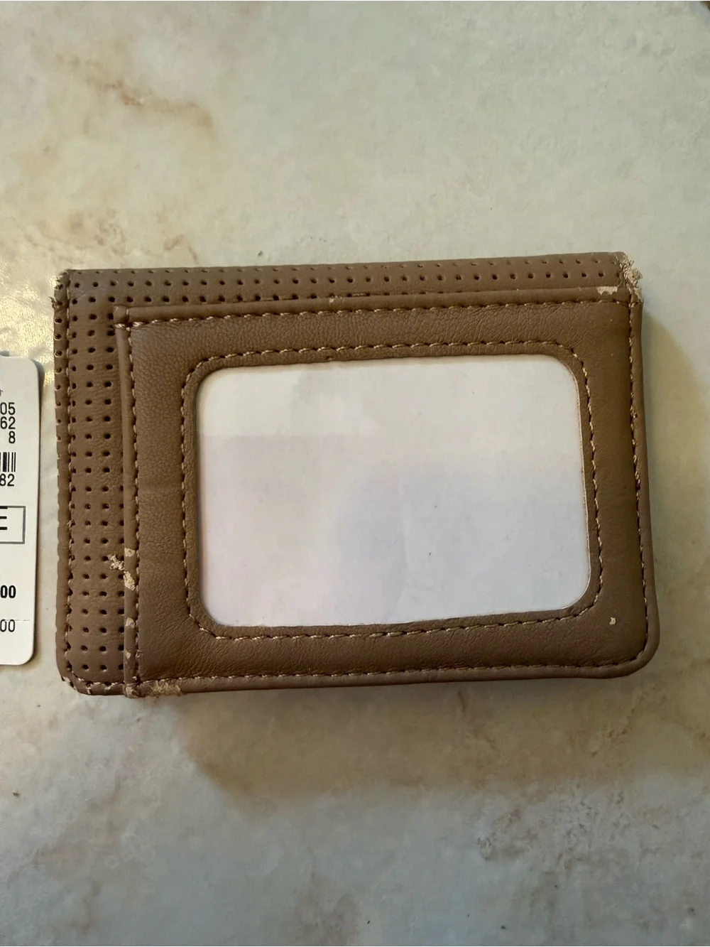Neiman Marcus Perforated Taupe Card Case